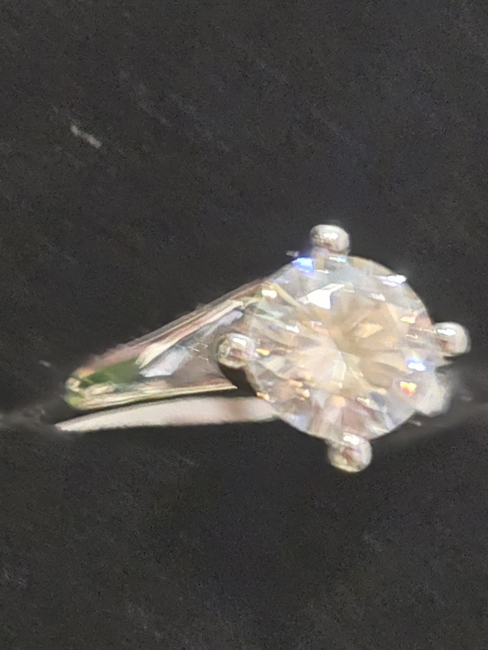 Classic Solitaire Round-Cut Moissanite Ring in Silver